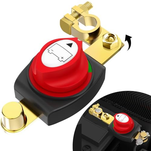Interruttore Stacca Batteria 12V 24V 48V, Stacca Batteria per Auto, Regolabile 180° Interruttore di Separazione Della Batteria, per Auto, Moto, Barca Marina, Roulotte, Yacht, Barca