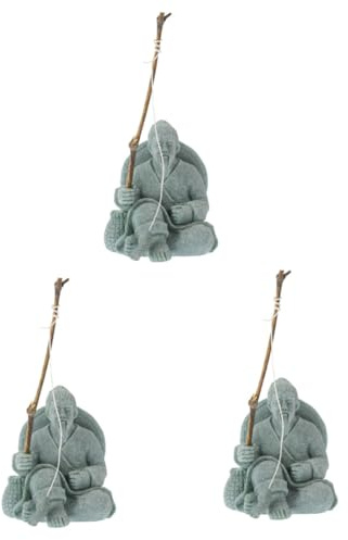 MAGICLULU 3pcs Fisherman Statue for Aquarium Decor Chinese Figurine Zen Garden Decoration Vintage Fisherman Figure for Fish Tank and