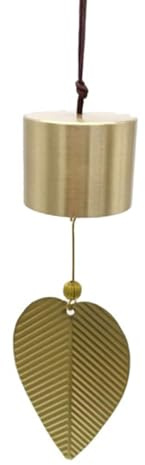 Rdxanc Japanese Luck Leaf Chimes for Outside Brass Bells Indoor Garden Bells Campanula Handmade Garden Decorations