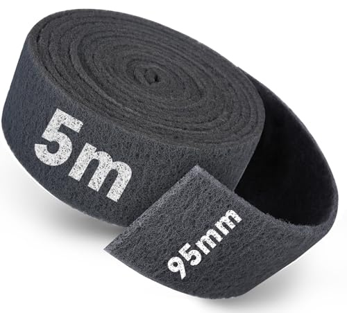 PMIQSA Esponja Abrasiva 5m x 95 mm, Grano 1000 Rollo de hoja de lijado | de lijar Metal Madera Acero Inoxidable Lijado y Pulido