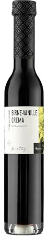 Wajos Birne-Vanille Crema (3% Säure) 250ml – vegane Essigzubereitung mit Aceto Balsamico di Modena (g.g.A), toll als Essig Öl Set