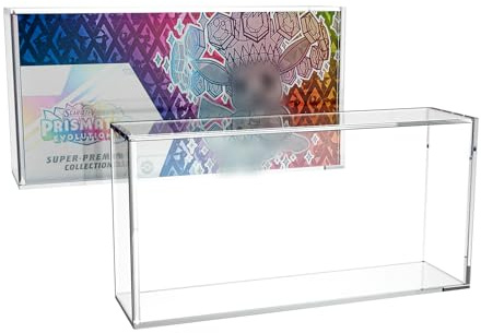 Prismatic Evolutions SPC Box Acrylic Case Protector – Ultra Thick 8mm Clear Acrylic Display Box with Sliding Slot & 5mm Magnetic Lid, Rounded Edges, Collector Case Compatible with SPC Box