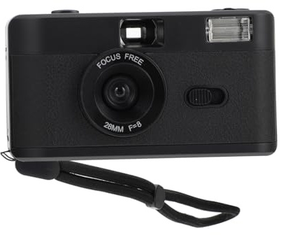 DOITOOL Appareil Photo Argentique Réutilisable à Pellicule 35mm pour Amateurs Vintage Flash Intégré en Plastique Noir Usage Extérieur Loisirs Créatifs