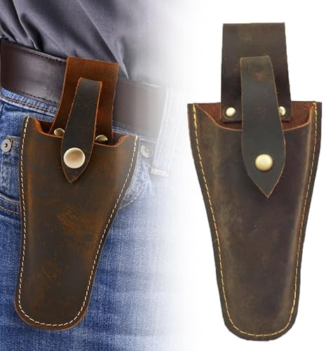 Secateurs Holster, Durable Leather Sheath Secateur Holder for Belt, Gardening Tools Holster, Leather Scissors Holster for Garden Pruning Pliers Shears Secateurs Scissors for Dad Husband Boyfriend