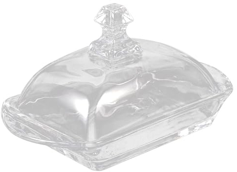 Alipis Mantequera de Vidrio Transparente con Tapa Caja para Mantequilla y Queso Recipiente para Cocina Diseño Elegante y Funcional Mantiene y Protección Refrigerador