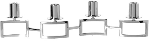 Fink Kerzenhalter 4-flammig 54 cm aus Aluminium und Edelstahl, vernickelt und poliert, moderner Kerzenständer für Stabkerzen Ø 3 cm, Elegante Adventskranz Alternative und stilvolle Tischdeko