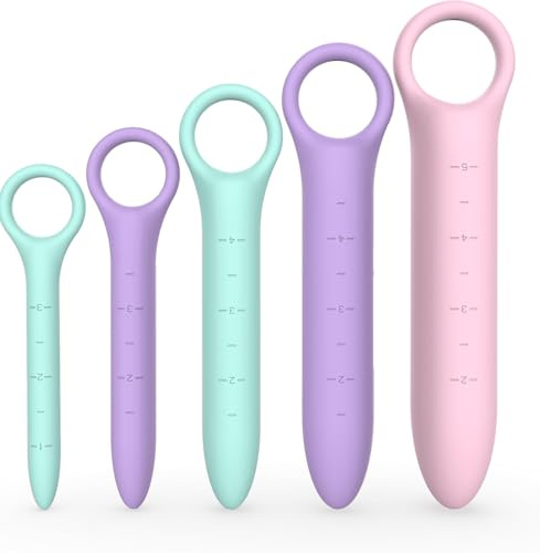 Silikon Dilator Vaginaldehner Trainer Dilatoren Set, Progressive Dilatoren für Frauen, Vaginal Plug,Vaginismus Dilatatoren Frauen, Vaginal Dehnung, Beckenbodentrainer für Frau, 5er, Mehrfarbig
