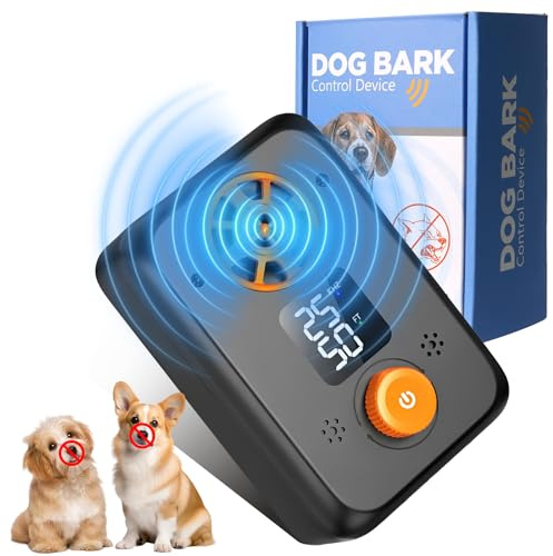 HOSSOM Antibell für Hunde, Anti-Bell-Gerät für Hunde, Ultraschall-Antibellgerät mit 5 Frequenzen & 3 Reichweiten, Hunderindenstopper für Hunde (15m Wirkungsbereich), Ideal für Innen- & Außenbereich