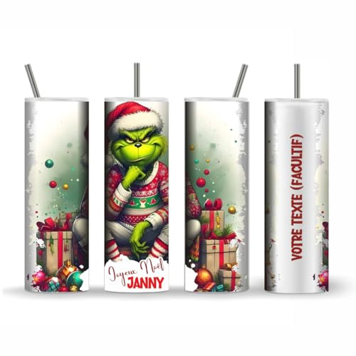 Gobelet Isothermique Personnalisé – Nom & Message – Cadeau Original Noël Anniversaire – Tumbler Inox Coloré Double Paroi – Idée Cadeau Femme Homme – Gobelet Thermique Personnalisable