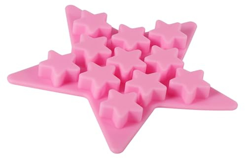 Jelquix Sternförmige Silikon-Eiswürfelform, Leicht zu Lösen für Club-Bar-Partys, Lustige Stern-Eisform für, Lebensmittelechte Silikon-Eiswürfelform (PINK)