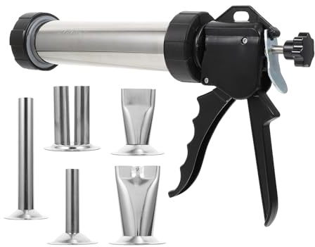 NUOBESTY Poussoir Manuel à Saucisses en Acier Inoxydable Kit de Tubes de Remplissage pour Machine à Saucisses Maison Outil Alimentaire pour Farcir Viande Hachée Accessoires la Cuisine