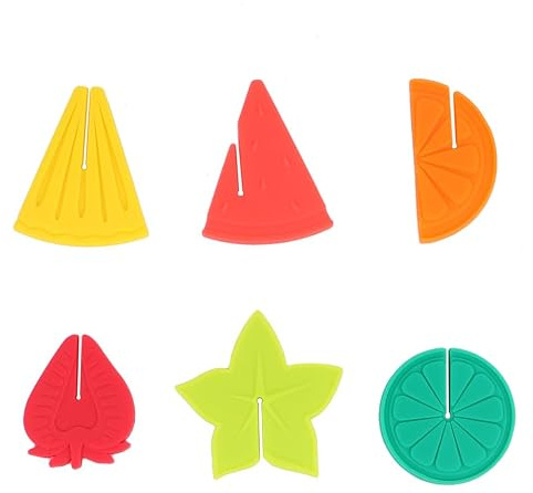 MOLUCKFU 6pcs Silicone Cup Markers with Fruit Design for Glass Identifier, Drink Marker for Celebration and Ceremony, Assorted Colour, Distinguishing Wine Glass Accessories Random Color