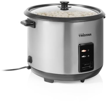 Tristar Arrocera, 2,8 L de Capacidad, Sistema de Calentamiento de 1000 W, Carcasa de Acero Inoxidable, Cubeta Antiadherente, Cesta de Vapor, RK-6158