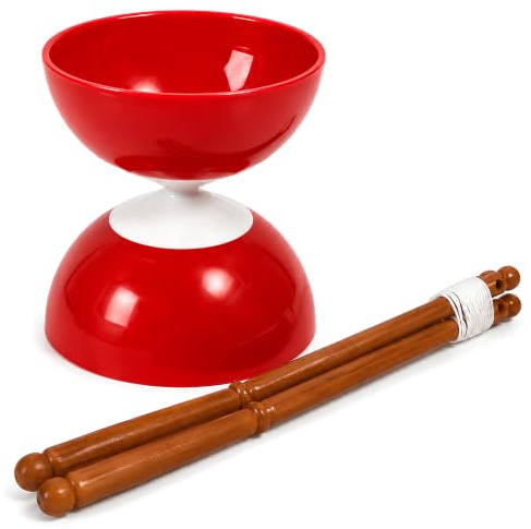 Generico Juego Diábolo para niños, adolescentes y adultos, Diábolo, malablo con palillos de 36 cm, juego de malabares con palillos diablos,Colores surtidos Color aleatorio