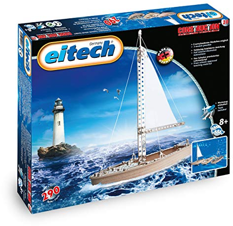 Eitech 00020 Modellbaukästen-Metallbaukasten-Boote Set, 290-teilig, Multi Color
