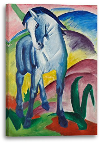 Printed Paintings Leinwand (80x120cm): Franz Marc - Blaues Pferd (1911)