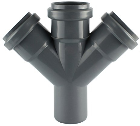 HT 45° Doppelabzweig DN 50 110 grau DN 50/50/50