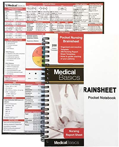 Medical Basics Pocket Nurse Report Sheet Notebook - Brain Sheet Template for MedSurg Nurses and CNA