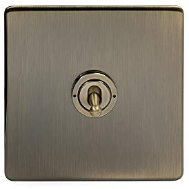 Soho Lighting Beautiful Antique Brass 1 Gang 2 Way Screwless Toggle Light Switch for the Home or Office | Home Makeover, Transformation or Improvements.