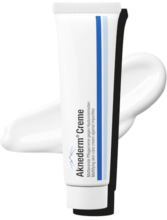 aknederm Creme 30g - mattierende Gesichtscreme gegen Pickel & unreine Haut - talgregulierende Feuchtigkeitscreme für ein ebenmäßiges Hautbild - Anti Pickel mit Zinkoxid & ohne Parfüm