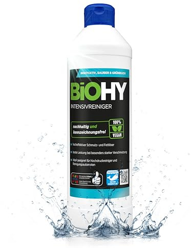 BiOHY Intensivt rengöringsmedel (500 ml flaska) | Högpresterande INDUSTRIAL CLEANER | Grundrengöring idealisk för högtrycksrengörare, lågskummande (Intensivreiniger)
