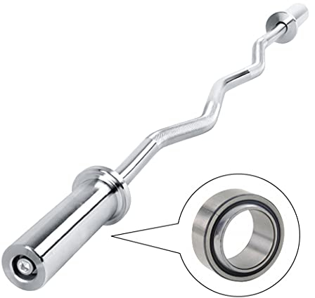 wuuhoo® Curl Hantelstange Diego, 120cm SZ Hantelstange bis 60 KG, Langhantel mit olympischer Scheibenaufnahme 50mm, Hantel mit gerändeltem Griff mit 6,5 KG Eigengewicht - Fitnessgerät für Zuhause