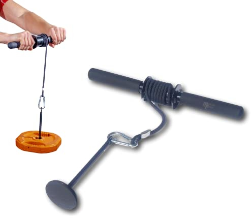 MuscleForge Unterarm Handgelenk Rollentrainer mit 120 cm Schnur & 13 cm Bolzen - Wrist Roller & Armtrainer für 60 kg - Handgelenktrainer Unterarmtrainer für Muskelaufbau, Krafttraining