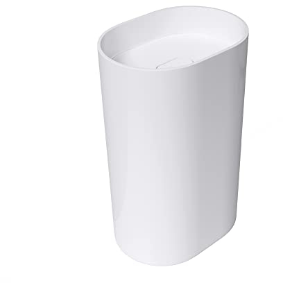 doporro freistehendes Standwaschbecken BTH: 55x40x85cm Colossum45 weiß aus Gussmarmor Waschtisch Waschplatz Standsäule