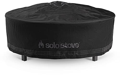 Solo Stove Surround-Schutzabdeckung, Groß | Abdeckung für Feuerstellentisch mit Hitzeschutz, Witterungsbeständig, PVC-Rückseite/Aluminium-Stützstreben, Maße (HxB): 53 x 137,5 cm, Schwarz