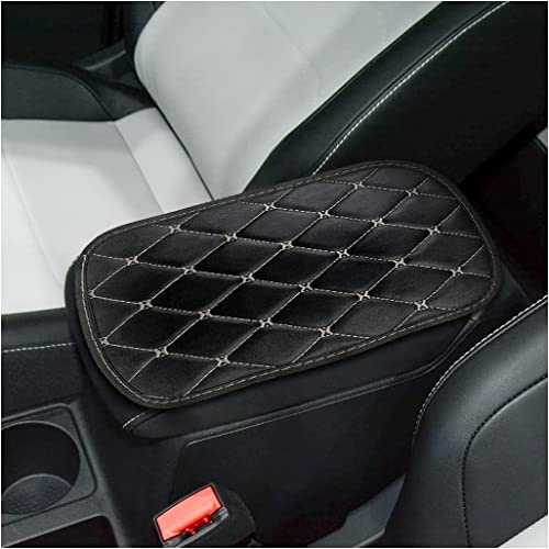 CGEAMDY Universal-Armlehnenkissen aus Leder, weich, rutschfest, wasserdicht, Autozubehör für Suv, LKW, Auto (Schwarz-Beige)
