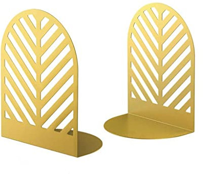 CRAGCO Buchstützen Buchende, Buchenden for Regale, Buchenden for schwere Bücher, Buchregalhalter, dekorative Buchende, Gold Metal Bookend Decor Startseite Dekorative Buchstützen