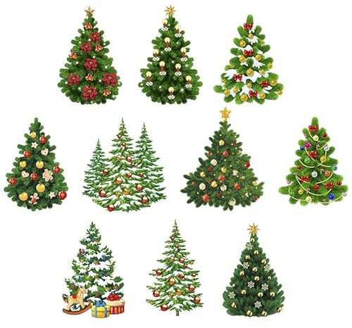 Idéer med hjärta 3-D-motiv, stansade, ca 7–10 cm, 10 stycken i påse | bilder för pyssel och dekoration | göra gratulationskort själv | bildmotiv för scrapbooking och gör-det-själv-dekoration (julgran)