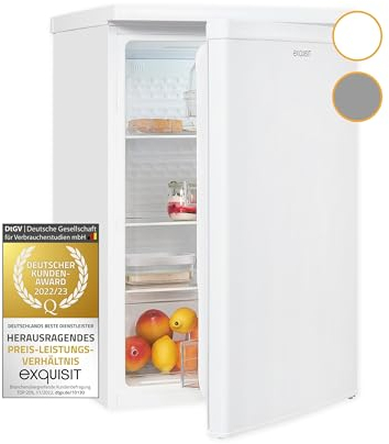 Exquisit Vollraumkühlschrank KS16-V-040D weiss | 126 L Volumen | Kühlschrank ohne Gefrierfach freistehend | Gemüsefach | LED