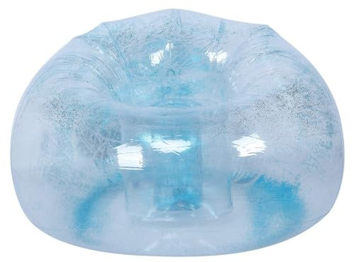 ZMIN Aufblasbarer Familien-Lounge-Sessel für Erwachsene, transparent, faltbar, aufblasbarer Sofa-Stuhl mit Pailletten-Dekor für Zuhause, Büro, Freizeit, Nickerchen, Schlafen,A,106x106x70cm