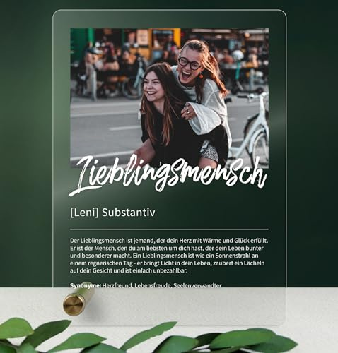 Lieblingsmensch Geschenk personalisiert - Acryl Wandbild - Definition: Lieblingsmensch - Geschenke Für Lieblingsmenschen