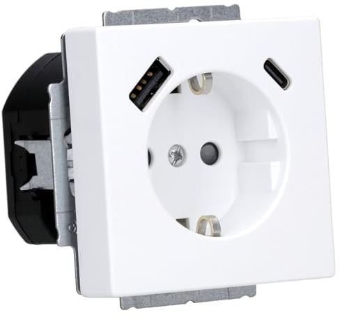 Busch-Jaeger 20 EUCB2USBAC-884 SCHUKO USB-A+C Steckdose Safety+ | Studioweiß Matt Plattform 63 2CKA002011A6310