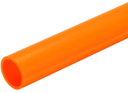 sourcing map 1 Inch PVC Rigid Tube Round Pipe 21mm ID 25mm OD 500mm Orange High Impact for Water Pipe, Crafts, Decoration, Cable Sleeve