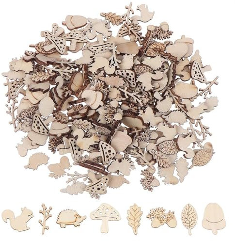 150 Animali Del Bosco In Legno, Decorazioni Sparse Autunnali, Trucioli Di Legno, Materiali Artigianali