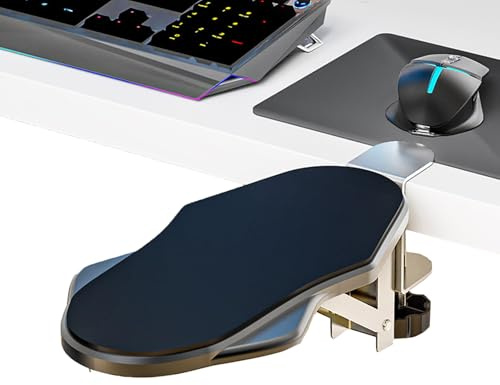 Tastatur-Klemmschienen-Set, Tastaturhalterung, ergonomische Schreibtisch-Verlängerungsablage mit Computer-Tastatur-Armstütze, Tischmontage, Armlehnenablage for bequemes Arbeiten, kein Bohren erforderl