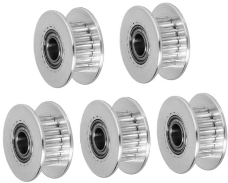 SOLUSTRE 5 Stück Synchronrad 3d Drucker Umlenkrolle Aluminiumlegierung 20 Zähne 5mm Bohrung Mit Buchsendesign Für Präzise Zahnriemenspannung in Fräsmaschinen Und Druckern