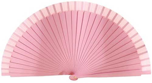 Handfächer aus Holz für Damen, Vintage-Stil, einfarbig, für Hochzeit, Tanz, Party, Dekoration, einfarbig, Falten