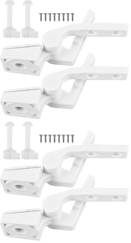 JECOMPRIS 2sets Cerniere Per Sedile Del Water Kit Hardware Di Montaggio Con Bulloni e Viti Staffe Di Supporto in Plastica Bianca Adatte Per Sostituzione e Riparazione Del Sedile Wc Standard