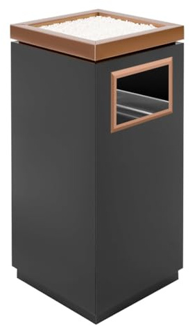 JTWWDM Contenedor Basura Apertura Lateral, Contenedor Industrial Grande Acero Inoxidable, Conducto para Residuos Comerciales Exterior, Contenedor Basura con Cubo Interior Extraíble,Black Gold
