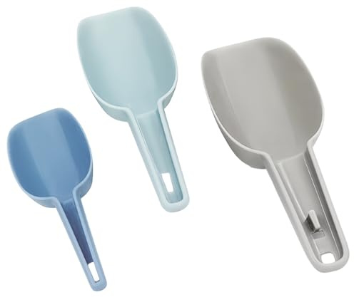 uvbws Plastic Ice Scoop for Freezer, Multi Colored, 3PCS