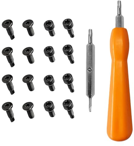 Ring Doorbell Screwdriver,with 16 Pcs of Screws,Torx Screwdriver Sets Ring Doorbell Removal Tool Double-Ended T6 T15 Security Screwdriver,Spare Screws & Removal Tool for Video Doorbell (Orange)