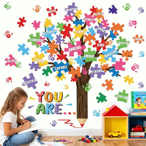 wondever Pegatinas de Pared Arbol Lápiz Infantiles Adhesivos Decorativos