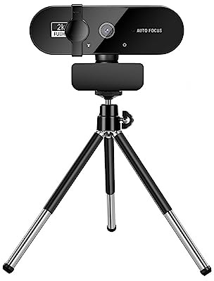 OutFyt Webcam 4K 1080P Mini caméra 2K Full HD avec Microphone 15-30fps USB Web Cam for PC Portable de Prise Vue vidéo, Garde de Flux(2K with Tripod)