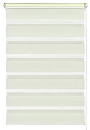 Gardinia Doppelrollo zum Klemmen oder Kleben, Duo-Rollo/Seitenzugrollo, Transparente und blickdichte Streifen, Alle Montage-Teile inklusive, Creme, 45 x 150 cm (BxH), 33681