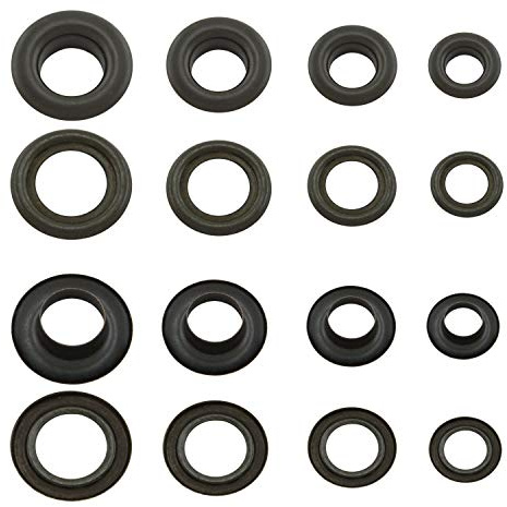 GETMORE Parts Ösen mit Gegenscheiben, Messing-Ösen, Metallöse, Rundöse mit Scheibe, Messing, rostfrei - 50 Stück (10 mm, schwarz)