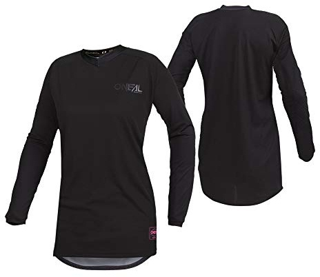 O'NEAL | Motocross-Shirt Langarm | MX MTB | Passform für mehr Bewegungsfreiheit, atmungsaktiv und feuchtigkeitstransportierend | Element Womens Jersey Classic Black | Erwachsene | Schwarz